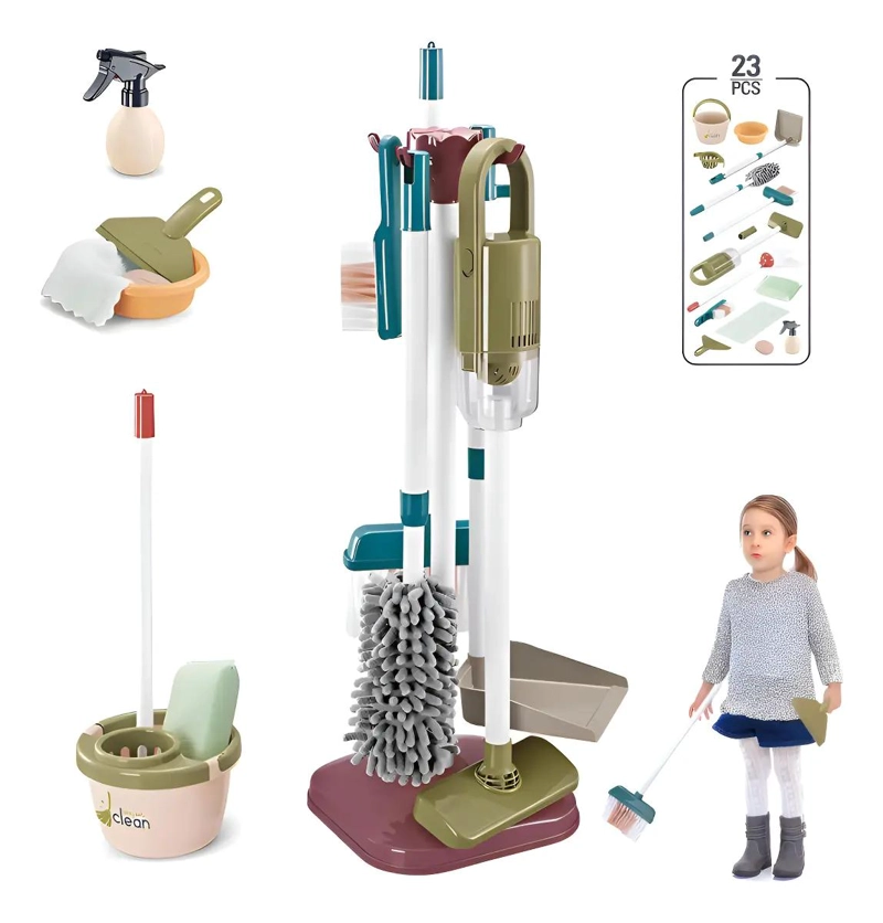SET DE LIMPIEZA DIDACTICO PARA NIÑOS 23 PIEZAS - 1