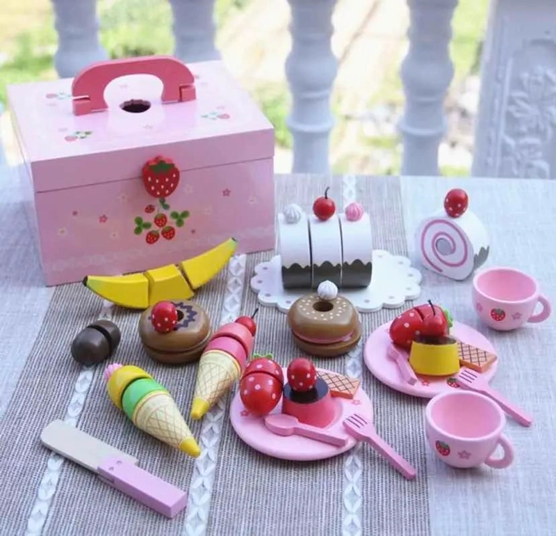 JUEGO DIDACTICO DE MADERA CORTA FRUTAS Y POSTRES - 2