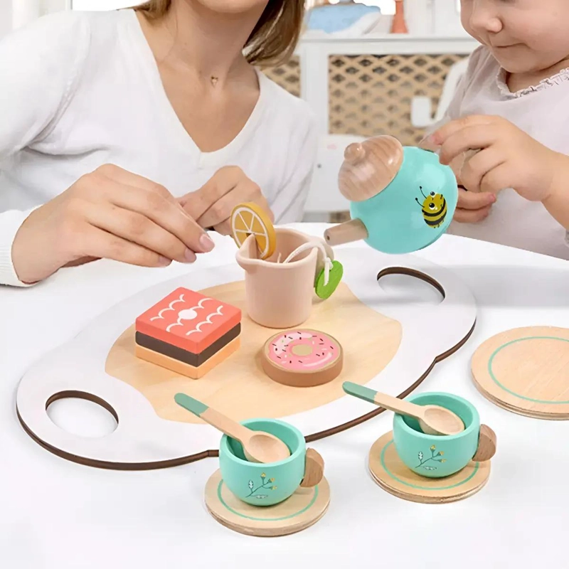 JUEGO DE TE  MONTESSORI DE MADERA CON ACCESORIOS - 4