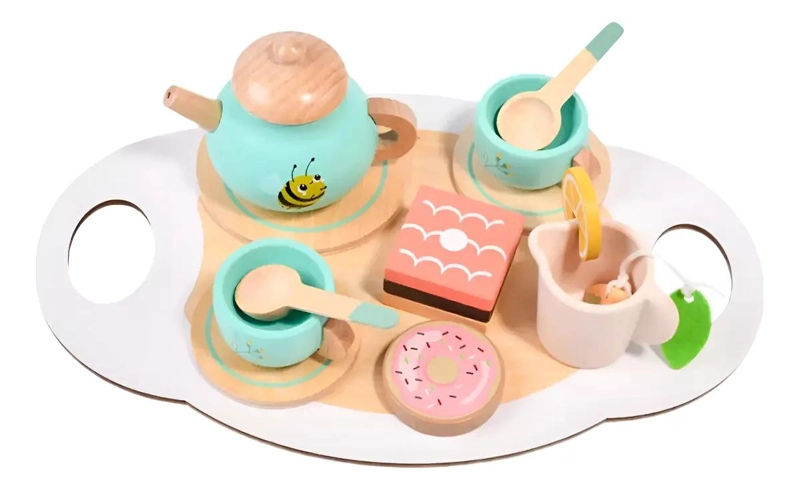 JUEGO DE TE  MONTESSORI DE MADERA CON ACCESORIOS - 5