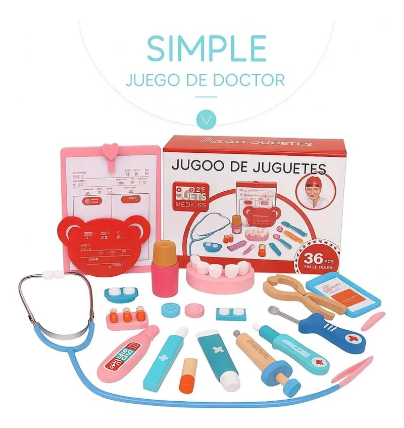 KIT DIDACTICO INFANTIL DENTISTA DE MADERA - 3