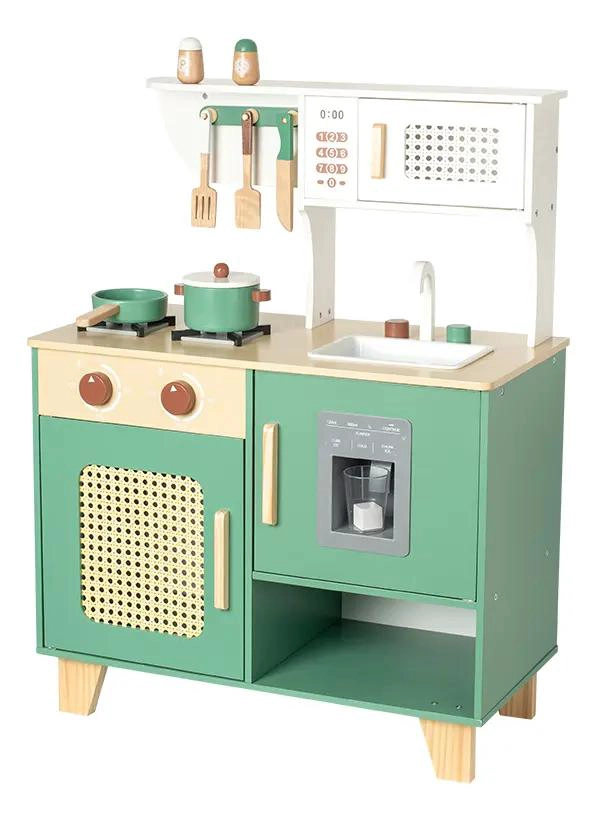 COCINA DE MADERA PARA NIÑOS CON HORNO DE JUGUETE - 1