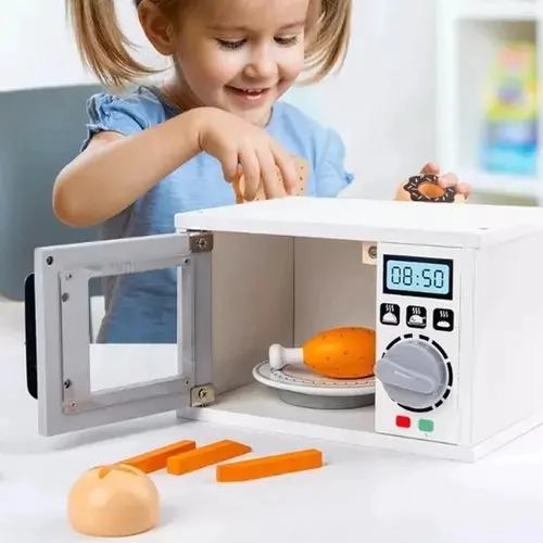 SET DIDACTICO DE MADERA MICROONDAS, TOSTADOR Y CAFETERA - 2
