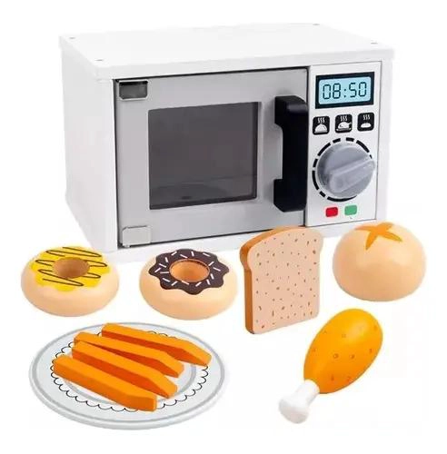 SET DIDACTICO DE MADERA MICROONDAS, TOSTADOR Y CAFETERA - 3
