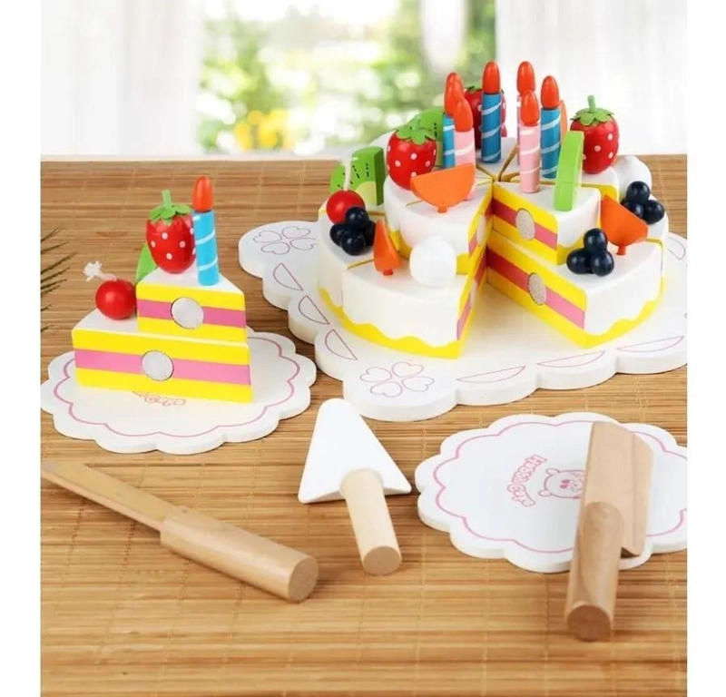 PASTEL DE CUMPLEAÑOS DE MADERA PARA NIÑOS - 2
