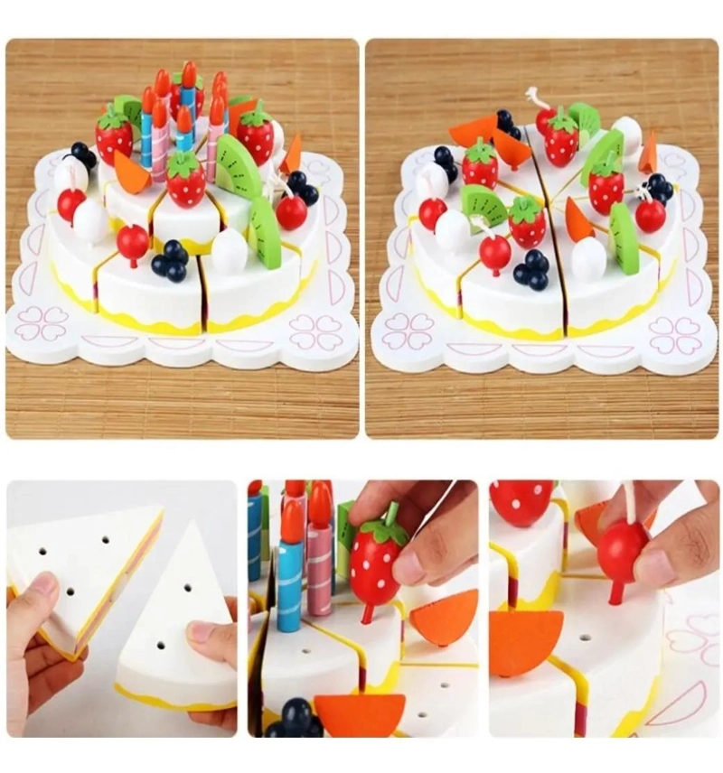 PASTEL DE CUMPLEAÑOS DE MADERA PARA NIÑOS - 4
