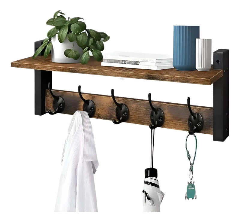 REPISA PERCHERO ESTANTE DE PARED MULTIFUNCIONAL - 1