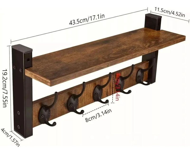 REPISA PERCHERO ESTANTE DE PARED MULTIFUNCIONAL - 2