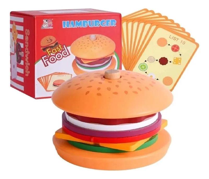 JUGUETE DIDACTICO MONTESSORI HAMBURGUESAS APILABLES DE M  - 3
