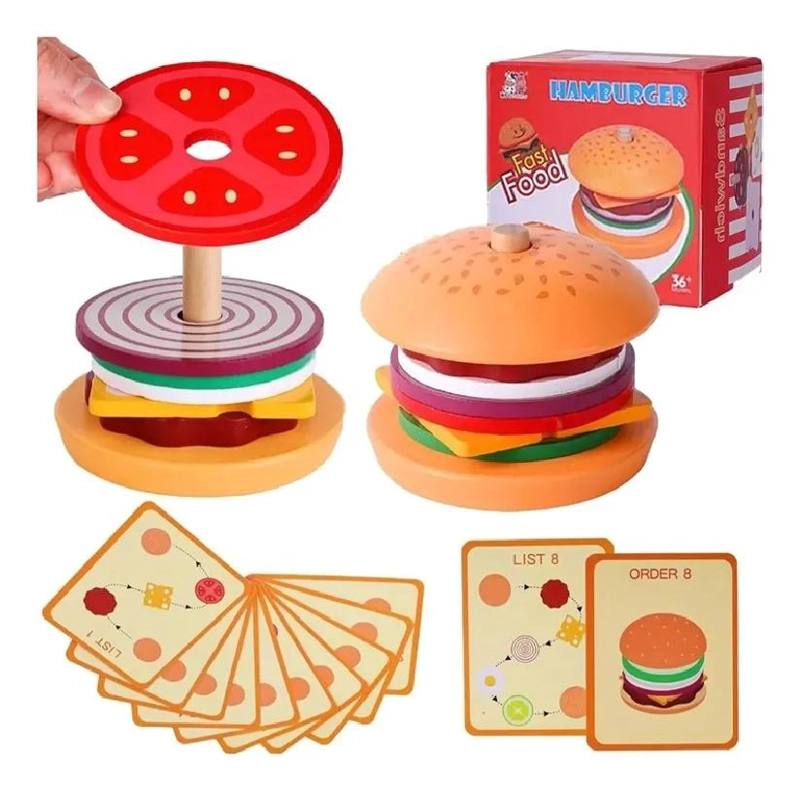 JUGUETE DIDACTICO MONTESSORI HAMBURGUESAS APILABLES DE M  - 5