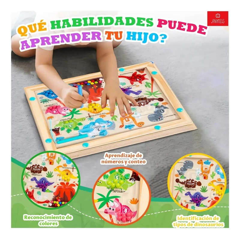 LABERINTO MAGNE TICO DIDACTICO DE MADERA PARA NIÑOS - 2