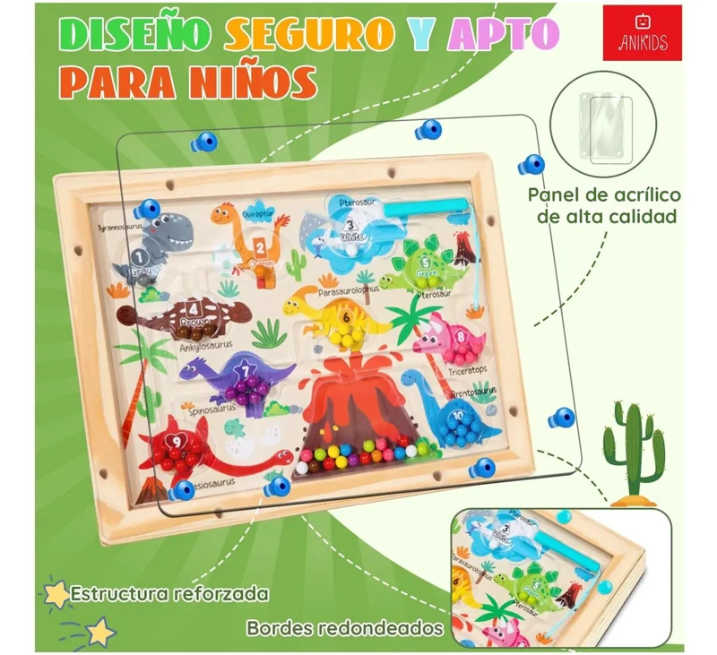 LABERINTO MAGNE TICO DIDACTICO DE MADERA PARA NIÑOS - 4