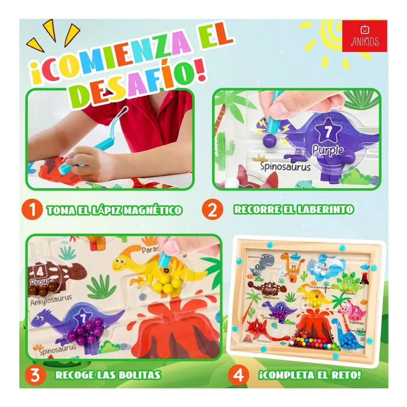 LABERINTO MAGNE TICO DIDACTICO DE MADERA PARA NIÑOS - 5