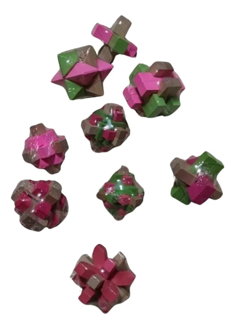 SET DE 9 CUBOS DE MADERA PUZZLE 3D PARA HABILIDAD - 1