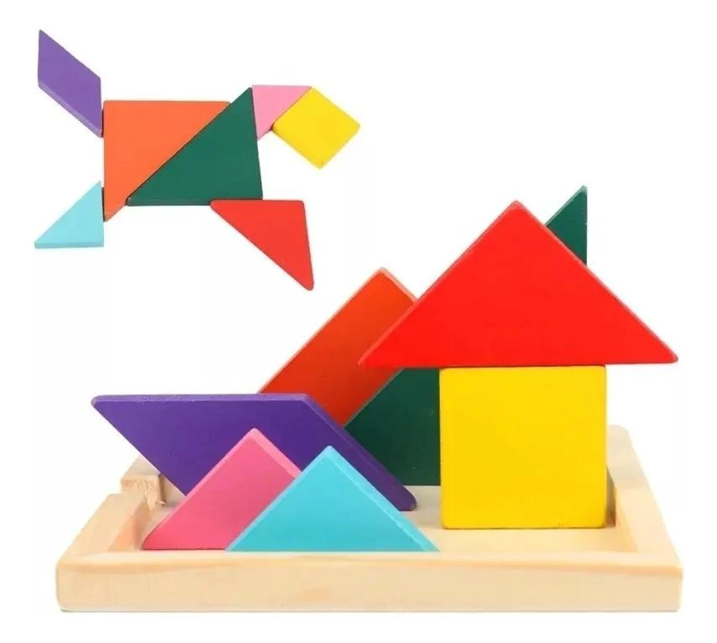 PUZZLE TANGRAM DE MADERA PARA NIÑOS 5 PIEZAS - 3
