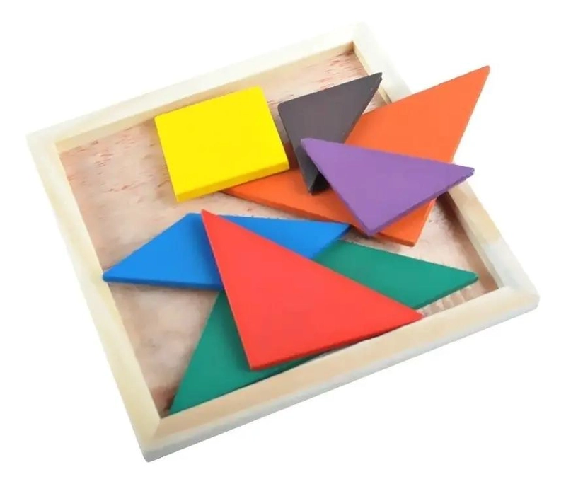 PUZZLE TANGRAM DE MADERA PARA NIÑOS 5 PIEZAS - 4