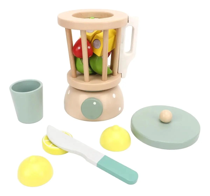 LICUADORA DE MADERA PARA NIÑOS JUGUETE EDUCATIVO - 1