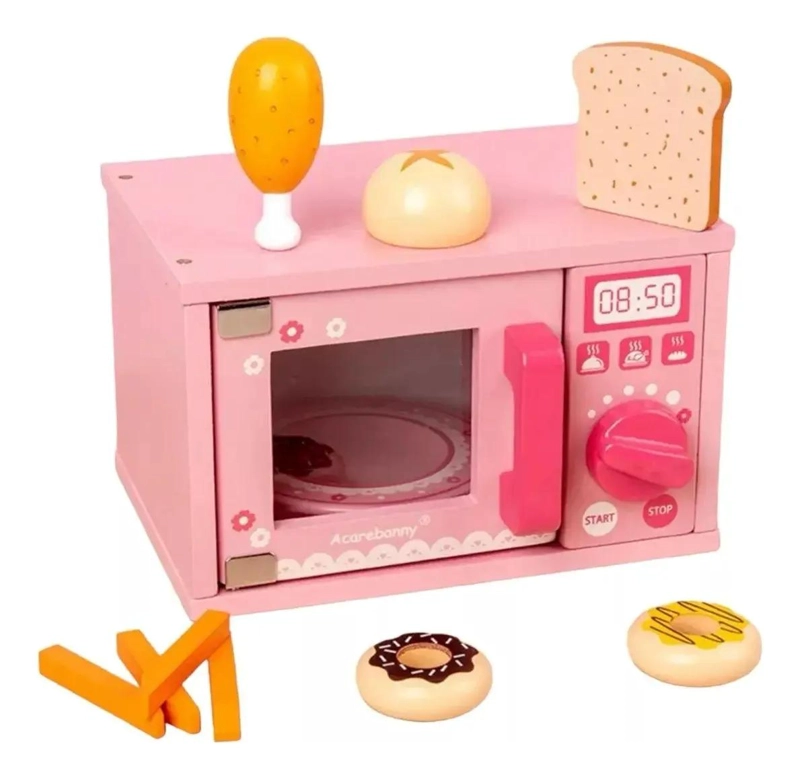 HORNO MICROONDAS DE MADERA DIDACTICO PARA NIÑOS - 1