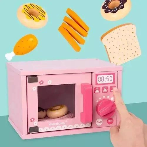 HORNO MICROONDAS DE MADERA DIDACTICO PARA NIÑOS - 2