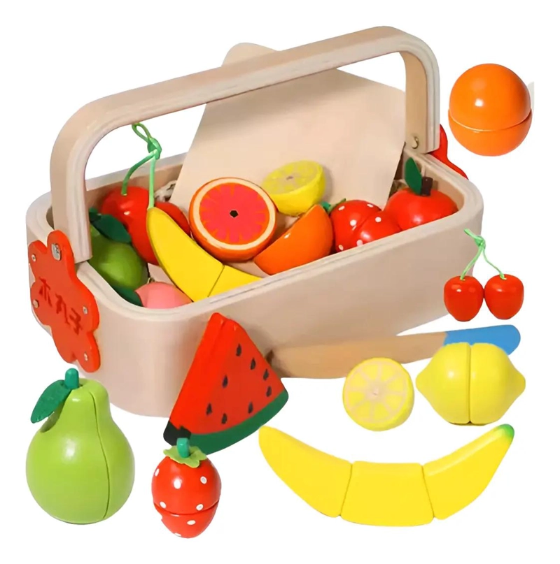 JUEGO DIDACTICO CORTA FRUTAS DE MADERA PARA NIÑOS - 1