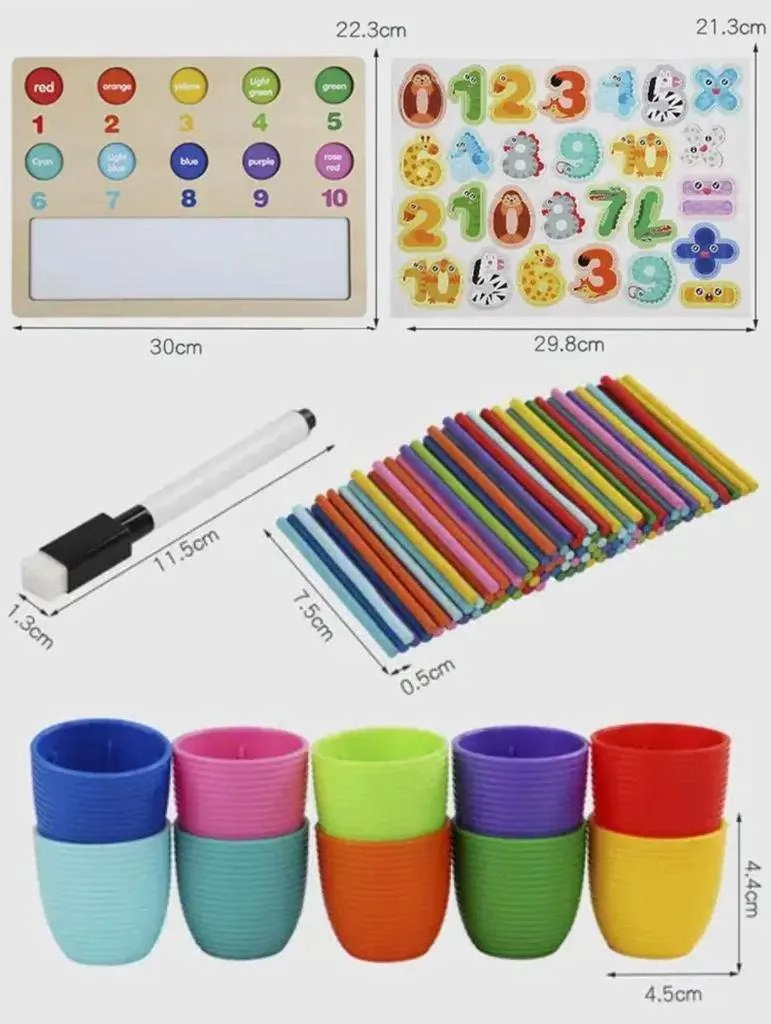 JUEGO DIDACTICO DE MADERA PARA APRENDER A CONTAR Y COLORE - 4