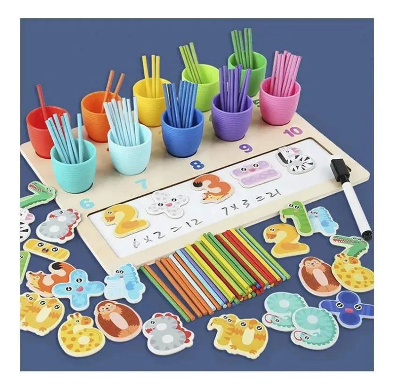 JUEGO DIDACTICO DE MADERA PARA APRENDER A CONTAR Y COLORE - 5