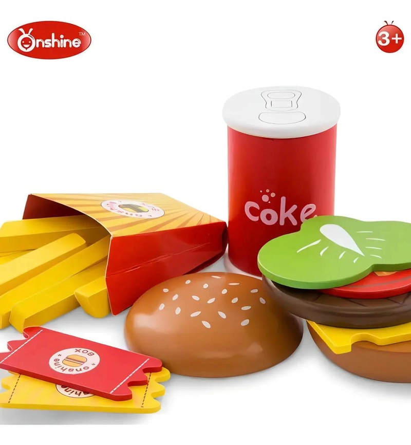 JUGUETE DIDACTICO DE MADERA COMIDA RAPIDA 26 PIEZAS - 2