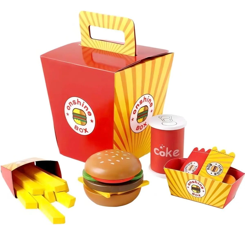 JUGUETE DIDACTICO DE MADERA COMIDA RAPIDA 26 PIEZAS - 4