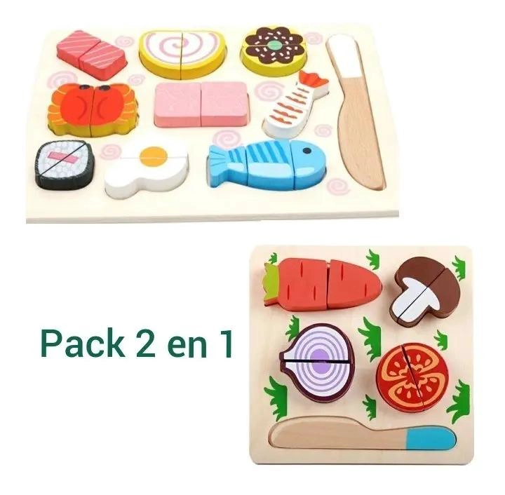 PUZZLE DIDACTICO DE MADERA CORTA FRUTA - 1