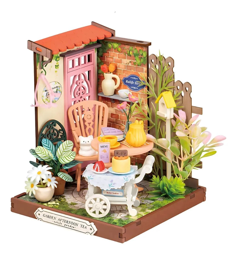 MINIATURA ARMABLE CASA DE TE  EN JARDIN - 1