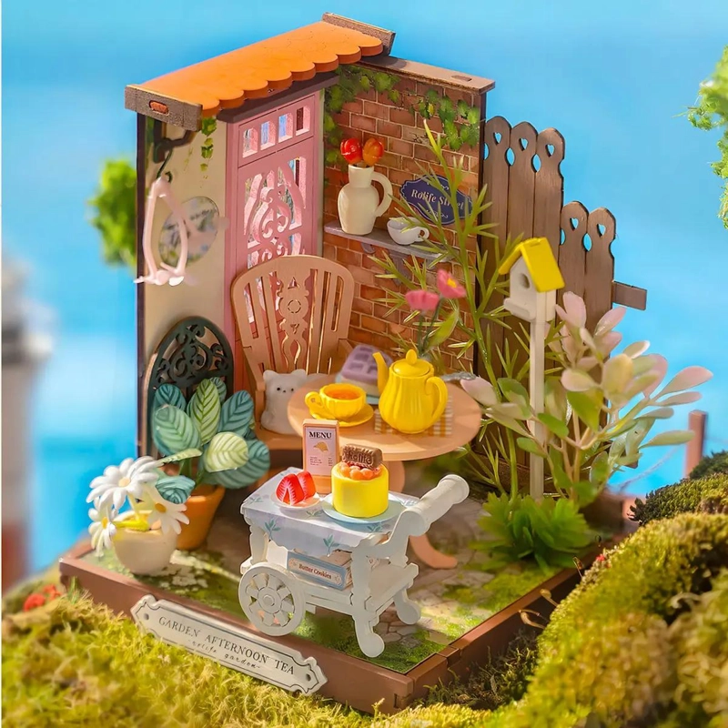 MINIATURA ARMABLE CASA DE TE  EN JARDIN - 2