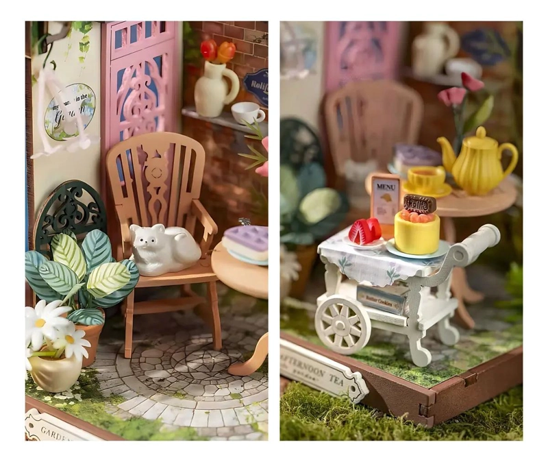 MINIATURA ARMABLE CASA DE TE  EN JARDIN - 3