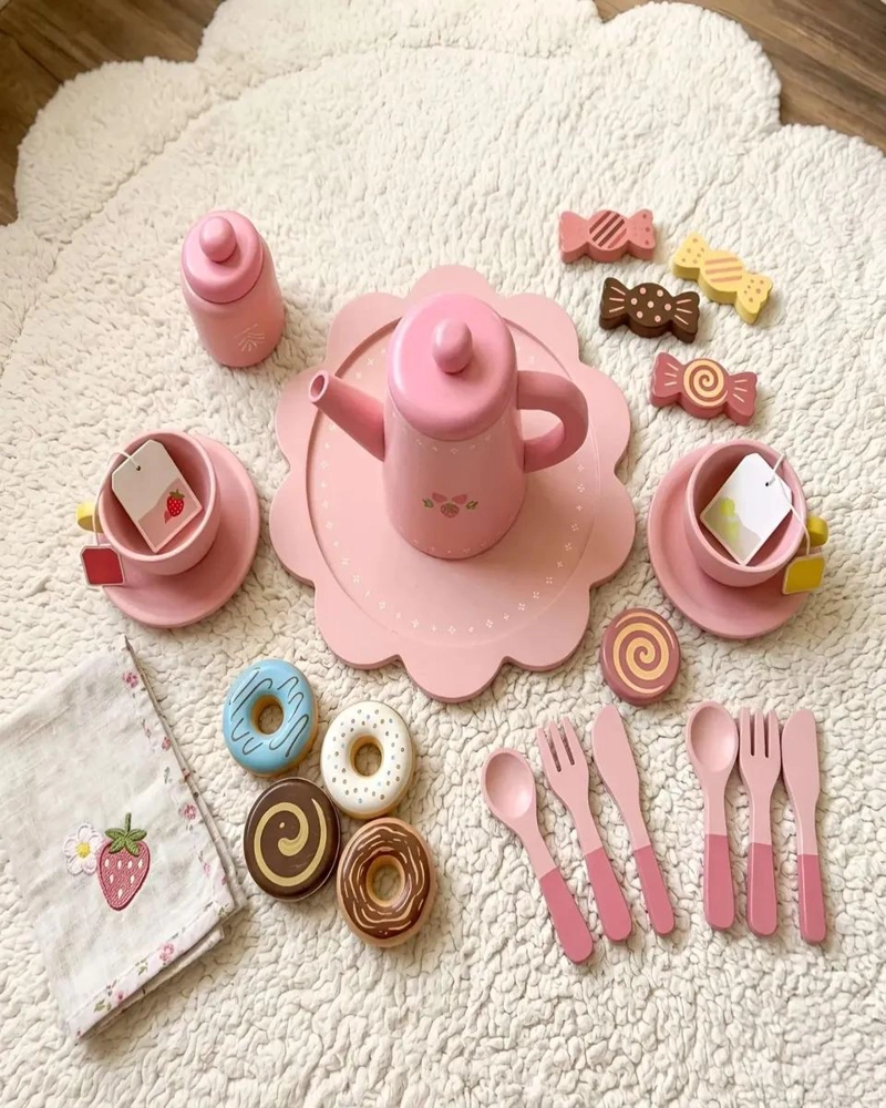 SET DE TE  INFANTIL DE MADERA PARA JUEGO - 1