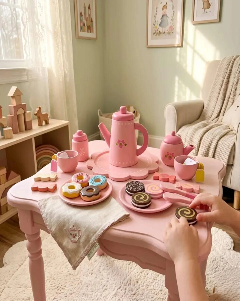 SET DE TE  INFANTIL DE MADERA PARA JUEGO - 4