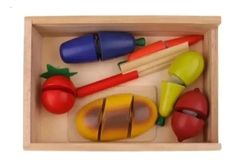 PACK 2 COCINA JUGUETE DE MADERA CON FRUTAS Y VEGETALES - 3