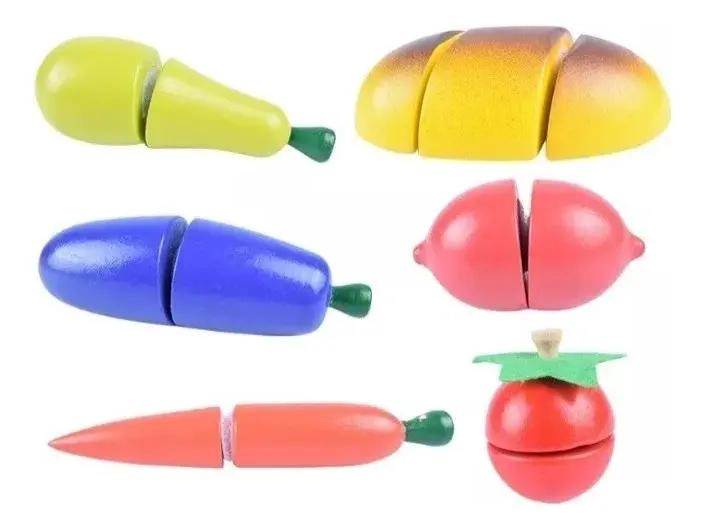 PACK 2 COCINA JUGUETE DE MADERA CON FRUTAS Y VEGETALES - 4