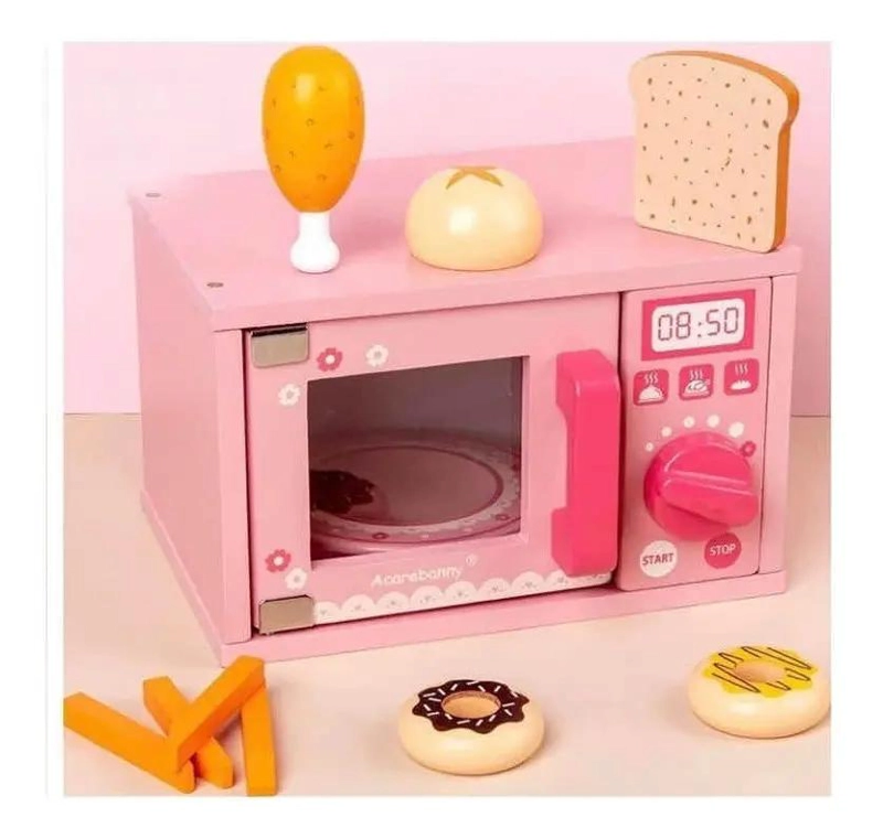 HORNO MICROONDAS DE MADERA DIDACTICO PARA NIÑOS - 1