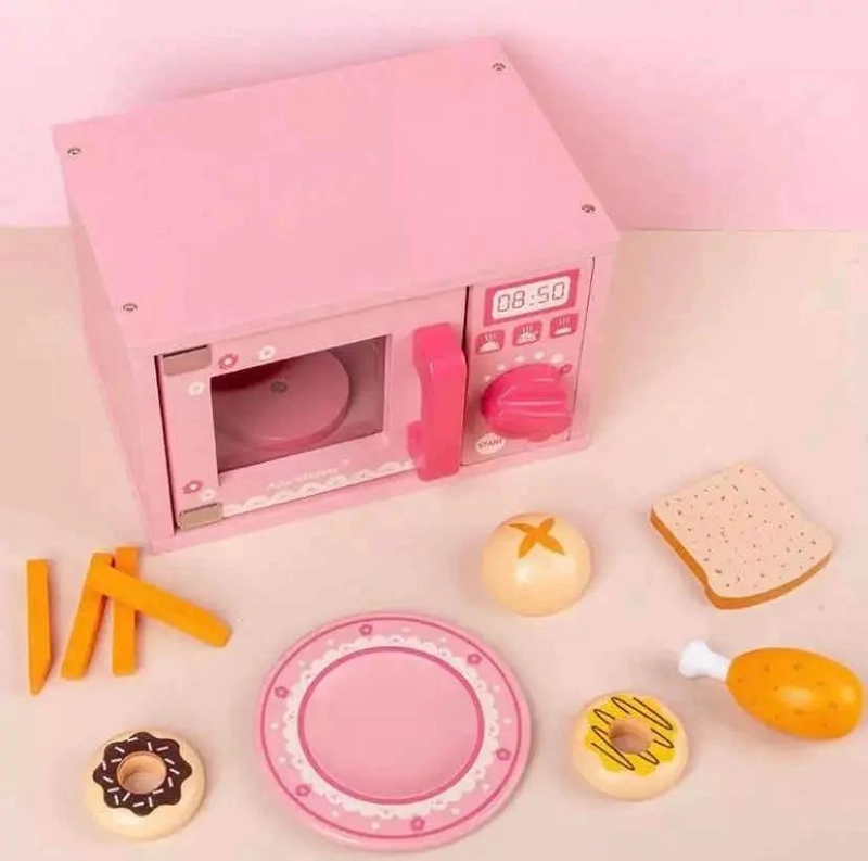 HORNO MICROONDAS DE MADERA DIDACTICO PARA NIÑOS - 3
