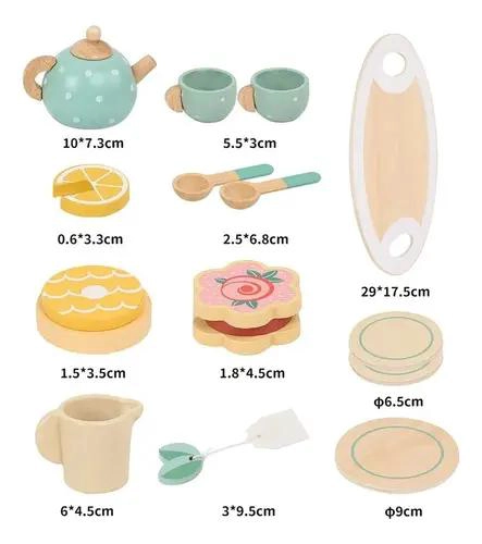 JUEGO DE TE  DIDACTICO DE MADERA CON 15 PIEZAS - 2
