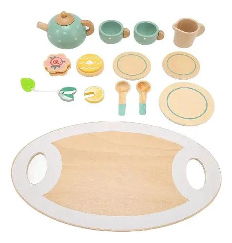 JUEGO DE TE  DIDACTICO DE MADERA CON 15 PIEZAS - 3