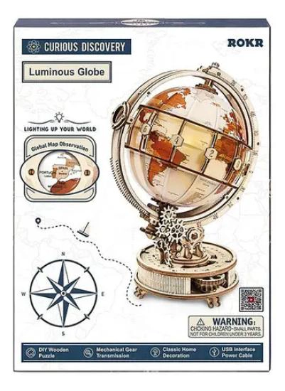GLOBO TERRAQUEO LUMINOSO 3D STEM PUZZLE MECANIZADO - 3