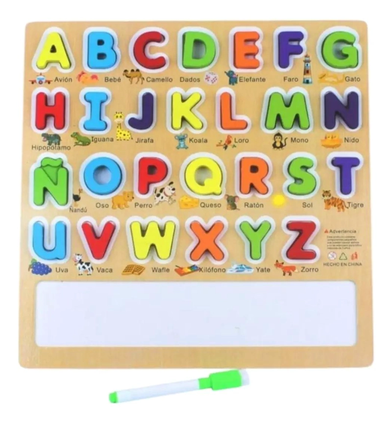 LETRAS DE MADERA CON PIZARRA PARA ENCAJE EDUCATIVO - 1