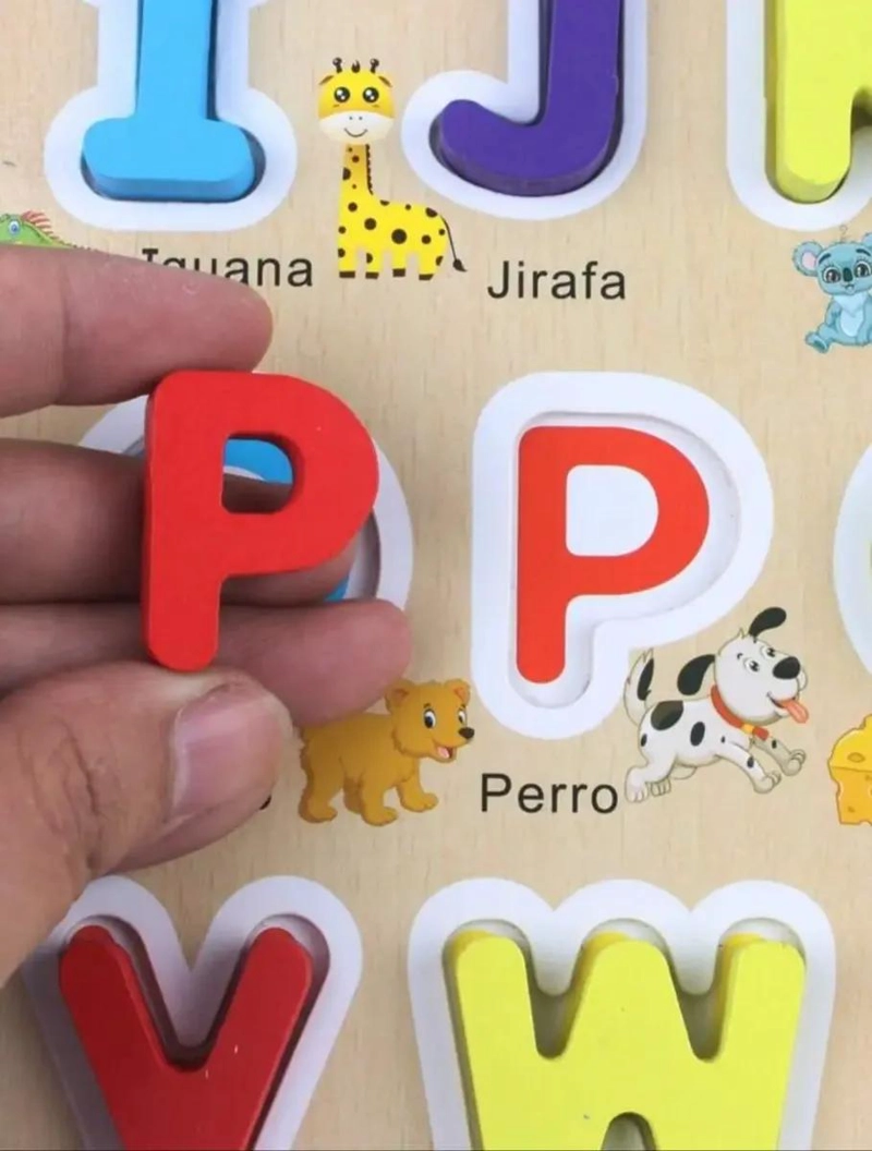 LETRAS DE MADERA CON PIZARRA PARA ENCAJE EDUCATIVO - 3