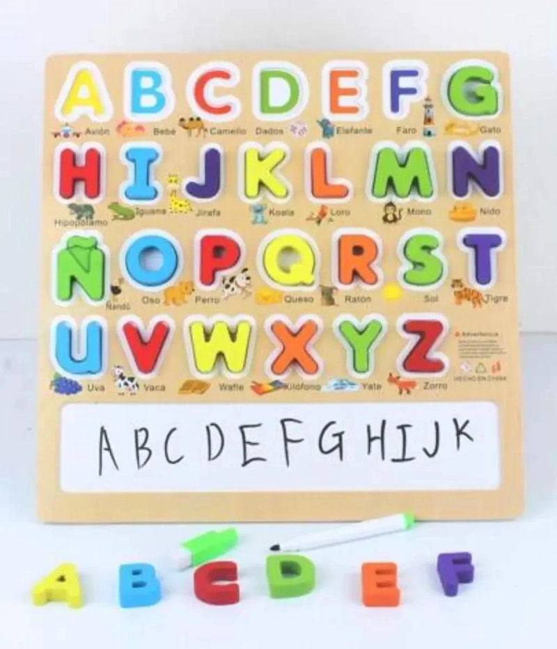 LETRAS DE MADERA CON PIZARRA PARA ENCAJE EDUCATIVO - 4