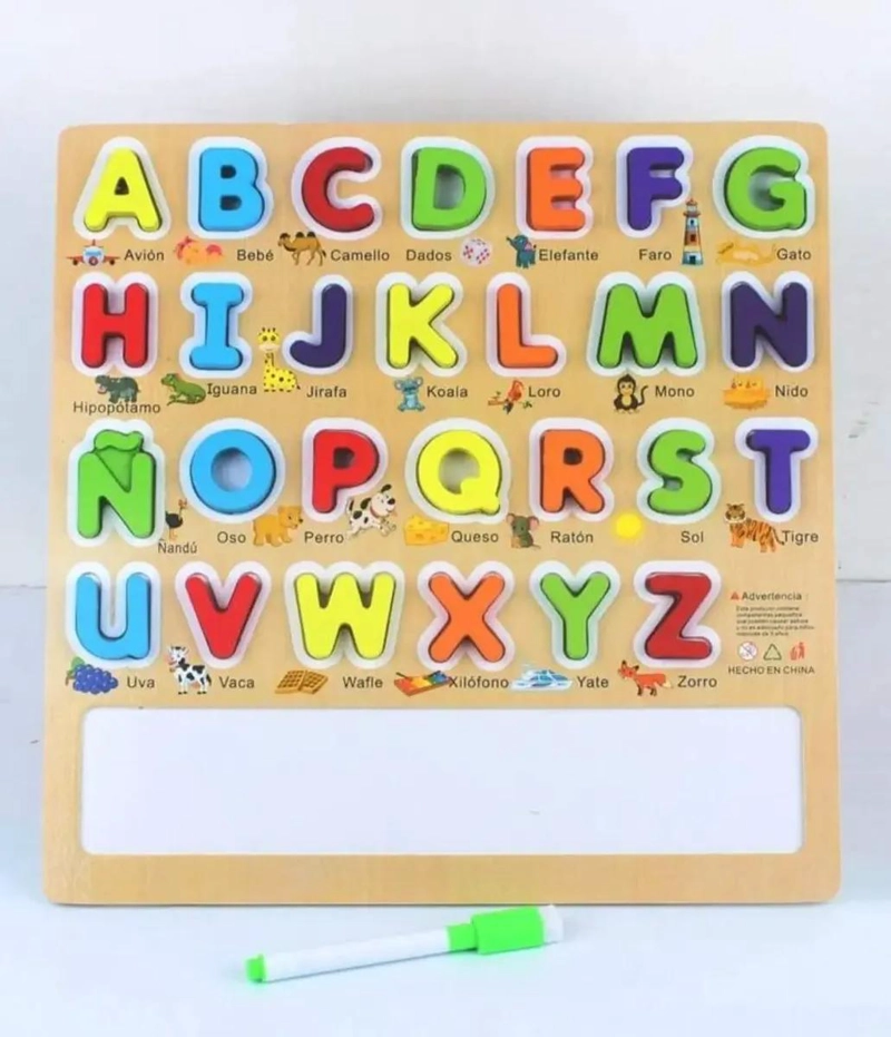 LETRAS DE MADERA CON PIZARRA PARA ENCAJE EDUCATIVO - 5