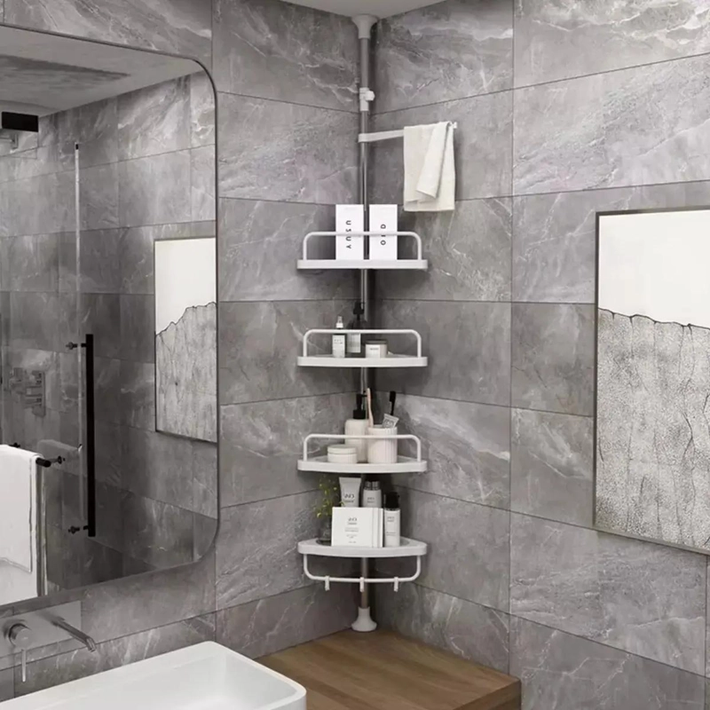 ESQUINERO DE DUCHA AJUSTABLE 2.6 M CON REPISA ORGANIZADOR - 3