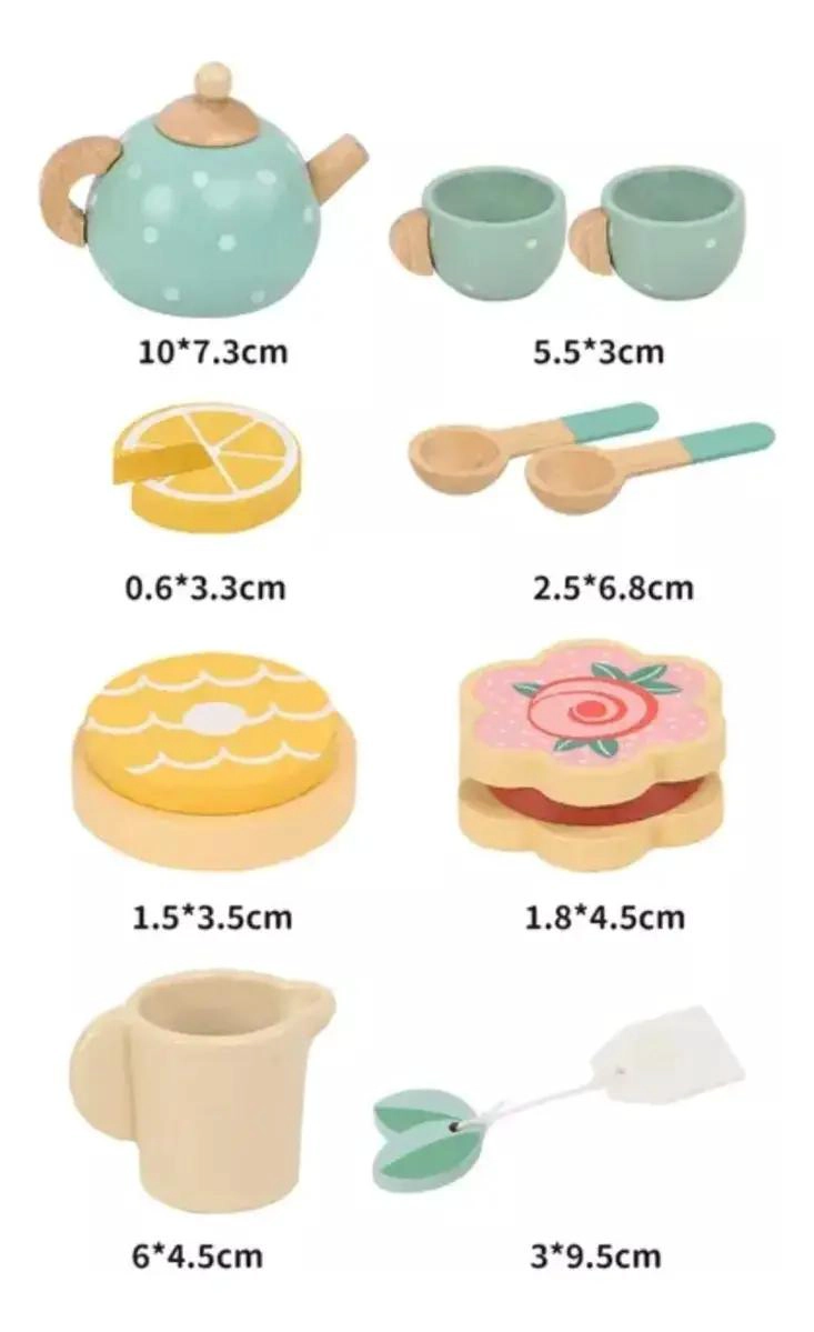 JUEGO DE TAZAS DE TE  DE MADERA PARA NIÑOS - 4