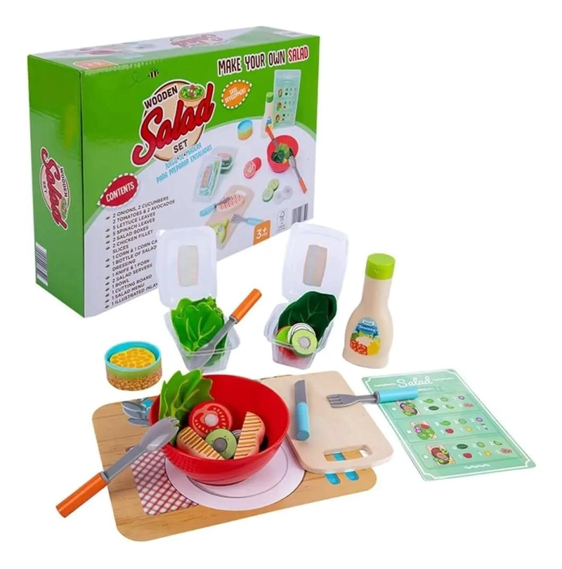 JUEGO DIDACTICO DE MADERA PARA CORTAR FRUTAS Y ENSALADAS - 1