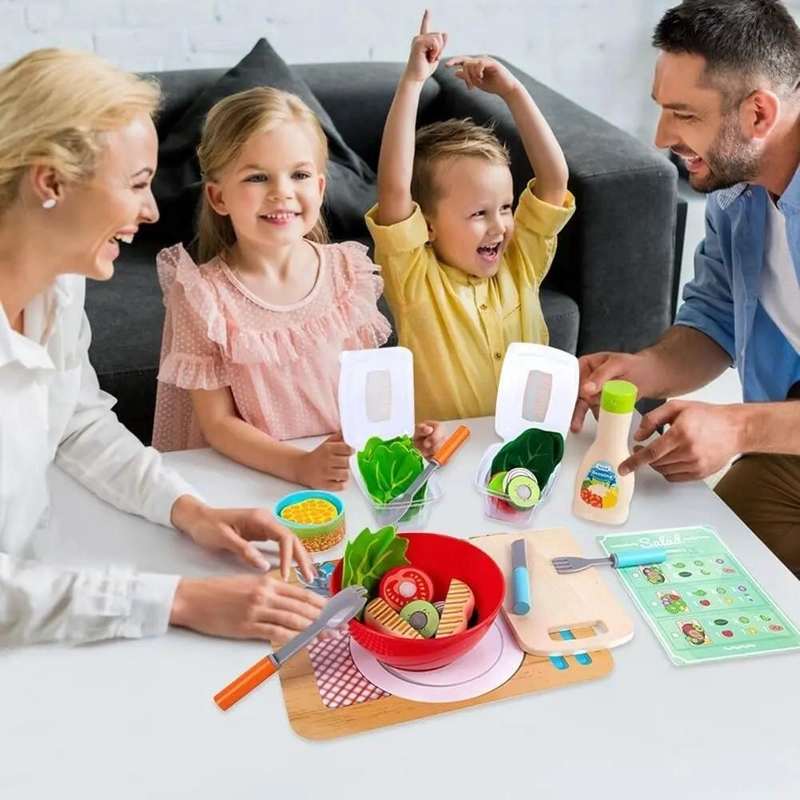 JUEGO DIDACTICO DE MADERA PARA CORTAR FRUTAS Y ENSALADAS - 3