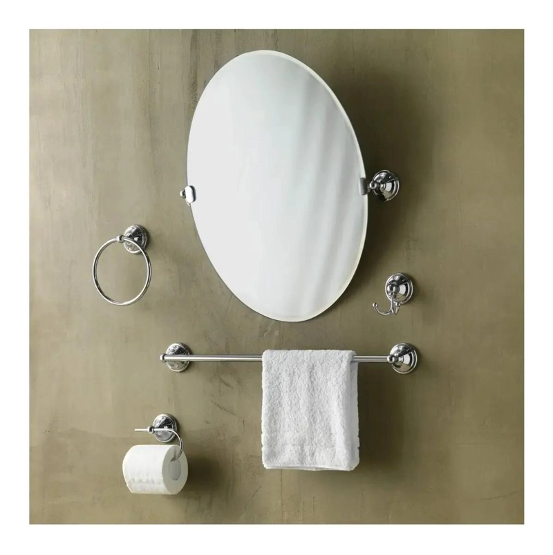 KIT DE ACCESORIOS MURALES CON ESPEJO SATINADO 5 PIEZAS - 4